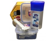 Lock & Lock Bus Set Series (1 x 600ml / 1 x 430ml / 1 x 300ml / spoon & fork)