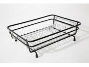 Delfinware Compact Chrome/Black Drainer (Size: 95mm x 318mm x 250mm)