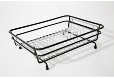 Delfinware Compact Chrome/Black Drainer (Size: 95mm x 318mm x 250mm)