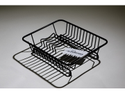Delfinware Compact Flat Dish Drainer Black (Size: 90mm x 315mm x 250mm)