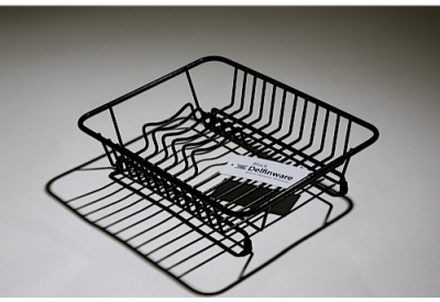 Delfinware Compact Flat Dish Drainer Black (Size: 90mm x 315mm x 250mm)